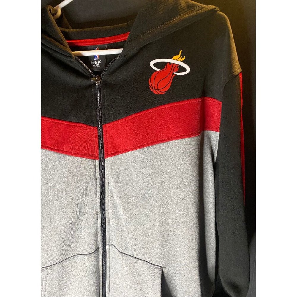 UNK NBA Mens Fleece Pullover Miami Heat Mens L Hoodie Full Zip Basketball - Picture 2 of 7